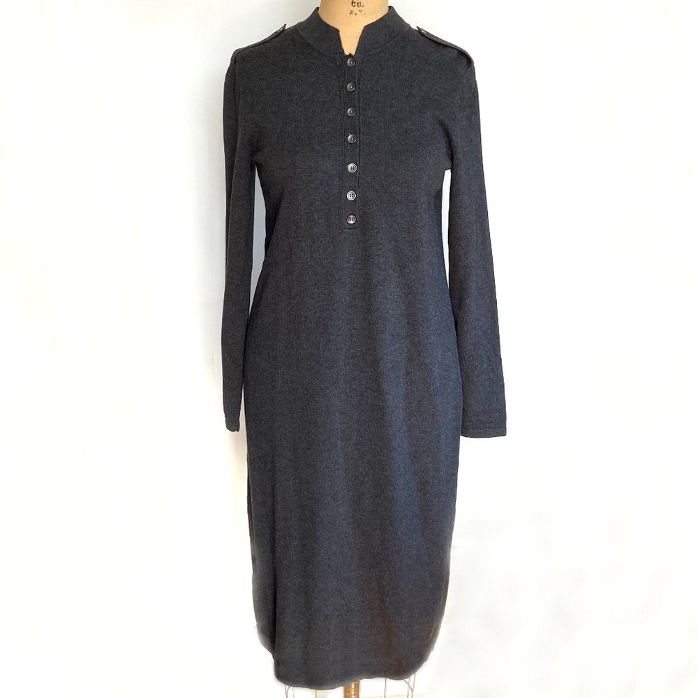 J. Jill Midi Sweater Dress Charcoal Gray / S